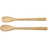 Tramontina natural bamboo serving fork and spoon set