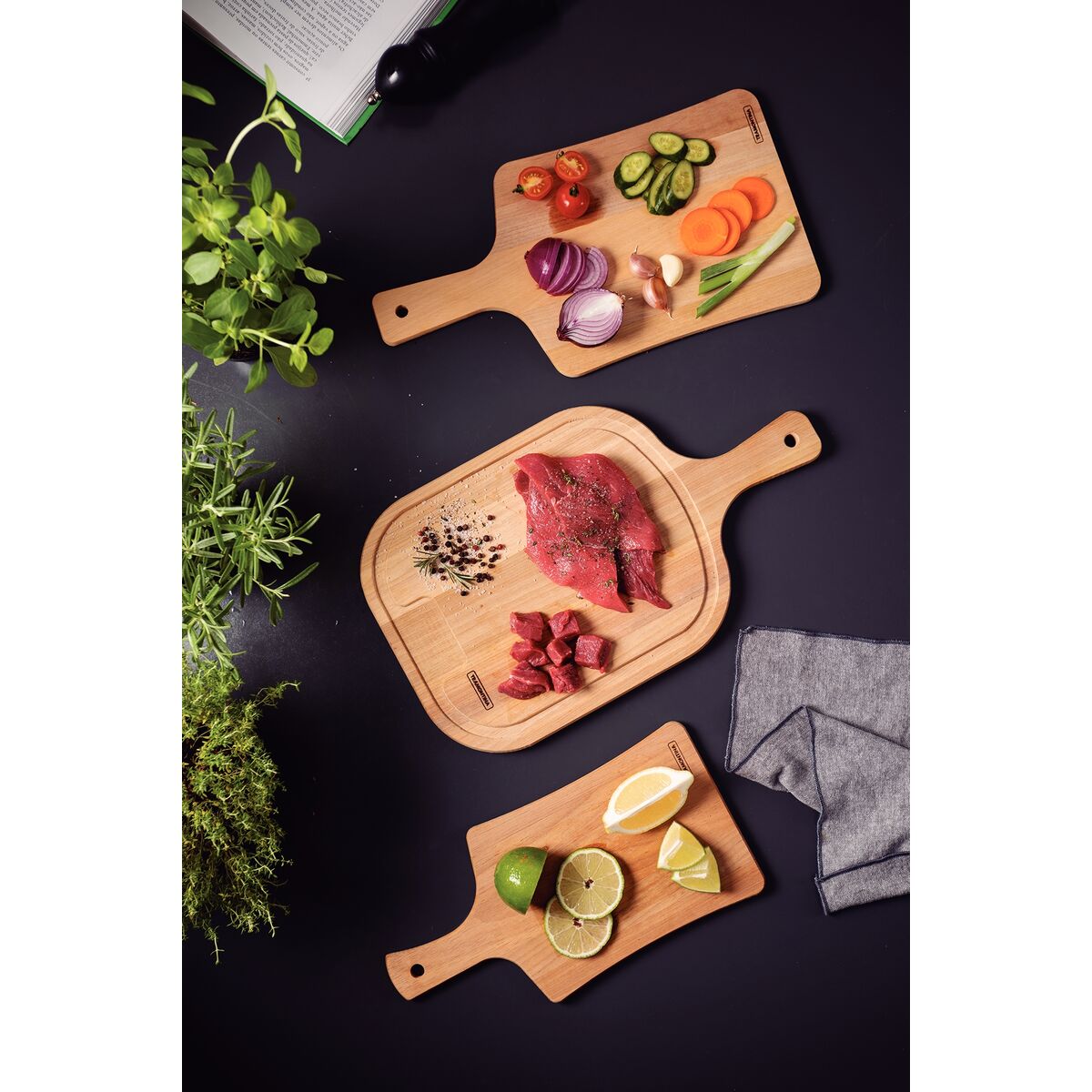KIT TRAMONTINA DE TABUAS 3 PCS EM MADEIRA TAUARÍ COM ACABAMENTO LIXADO - SKU 10239669 - 3 image number 2