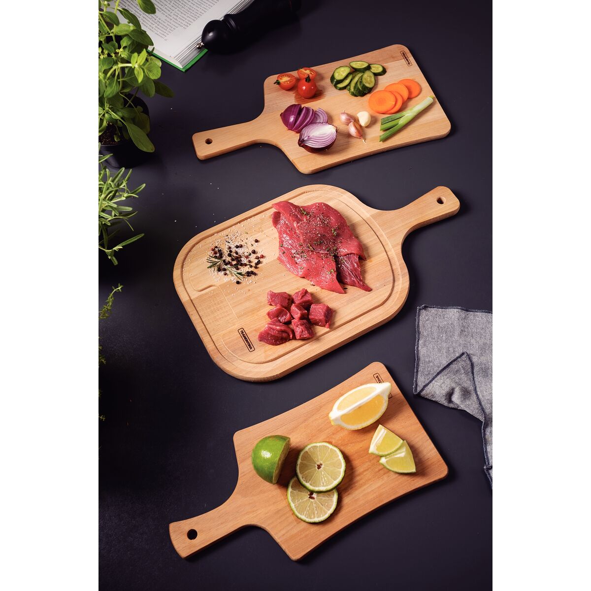 KIT TRAMONTINA DE TABUAS 3 PCS EM MADEIRA TAUARÍ COM ACABAMENTO LIXADO - SKU 10239669 - 4 image number 3