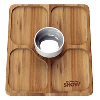 Petisqueira Tramontina com 4 Rebaixes em Madeira Teca FSC com 1 Pote em Porcelana - SKU 10239743 - 1 image number 0