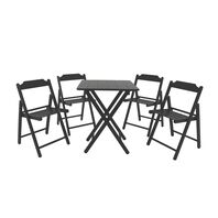 Tramontina Beer 5-piece Teak Wood Folding Table and Chair Set in a Dark Brown Finish
