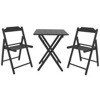 Tramontina Beer 3-piece Teak Wood Folding Table and Chair Set in a Dark Brown Finish
