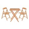 FSC Tramontina Wooden Chairs and Table Set Natural Teak Wood Folding Beer 3 Pieces
