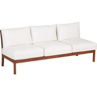 3 Seats Sofa without Arms with Jatobá Wood and Acqua Block Upholstered