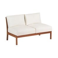 2 Seats Sofa without Arms w/ Jatobá Wood and AcquaBlock UpholsteredFit