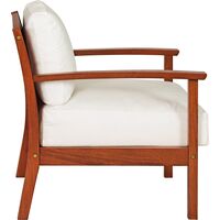 Poltrona Tramontina em Jatob&aacute; com Acabamento Eco Blindage e Estofado Branco Imperme&aacute;vel com Bra&ccedil;os Cor Marrom - SKU 10904076 - 2 image number 1
