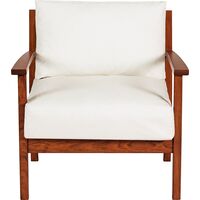Poltrona Tramontina em Jatob&aacute; com Acabamento Eco Blindage e Estofado Branco Imperme&aacute;vel com Bra&ccedil;os Cor Marrom - SKU 10904076 - 3 image number 2