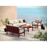 Poltrona Tramontina em Jatob&aacute; com Acabamento Eco Blindage e Estofado Branco Imperme&aacute;vel com Bra&ccedil;os Cor Marrom - SKU 10904076 - 4 image number 3