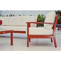 Poltrona Tramontina em Jatob&aacute; com Acabamento Eco Blindage e Estofado Branco Imperme&aacute;vel com Bra&ccedil;os Cor Marrom - SKU 10904076 - 5 image number 4