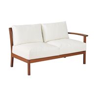 2 Seats Sofa Right Arm Jatobá Wood and Acqua Block Upholstered - Fitt