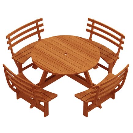 Mesa Picnic Garden com Encosto em Madeira Jatob&aacute; com acabamento em Ecoclear - SKU 10928071 - 1