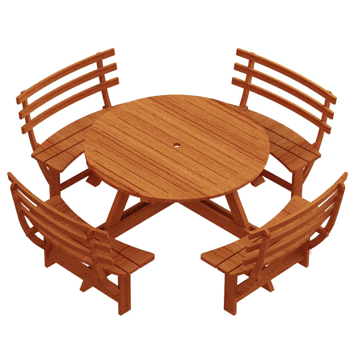 Mesa Picnic Garden com Encosto em Madeira Jatob&aacute; com acabamento em Ecoclear - SKU 10928071 - 1 image number 0