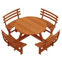 Mesa Picnic Garden com Encosto em Madeira Jatob&aacute; com acabamento em Ecoclear - SKU 10928071 - 1 image number 0