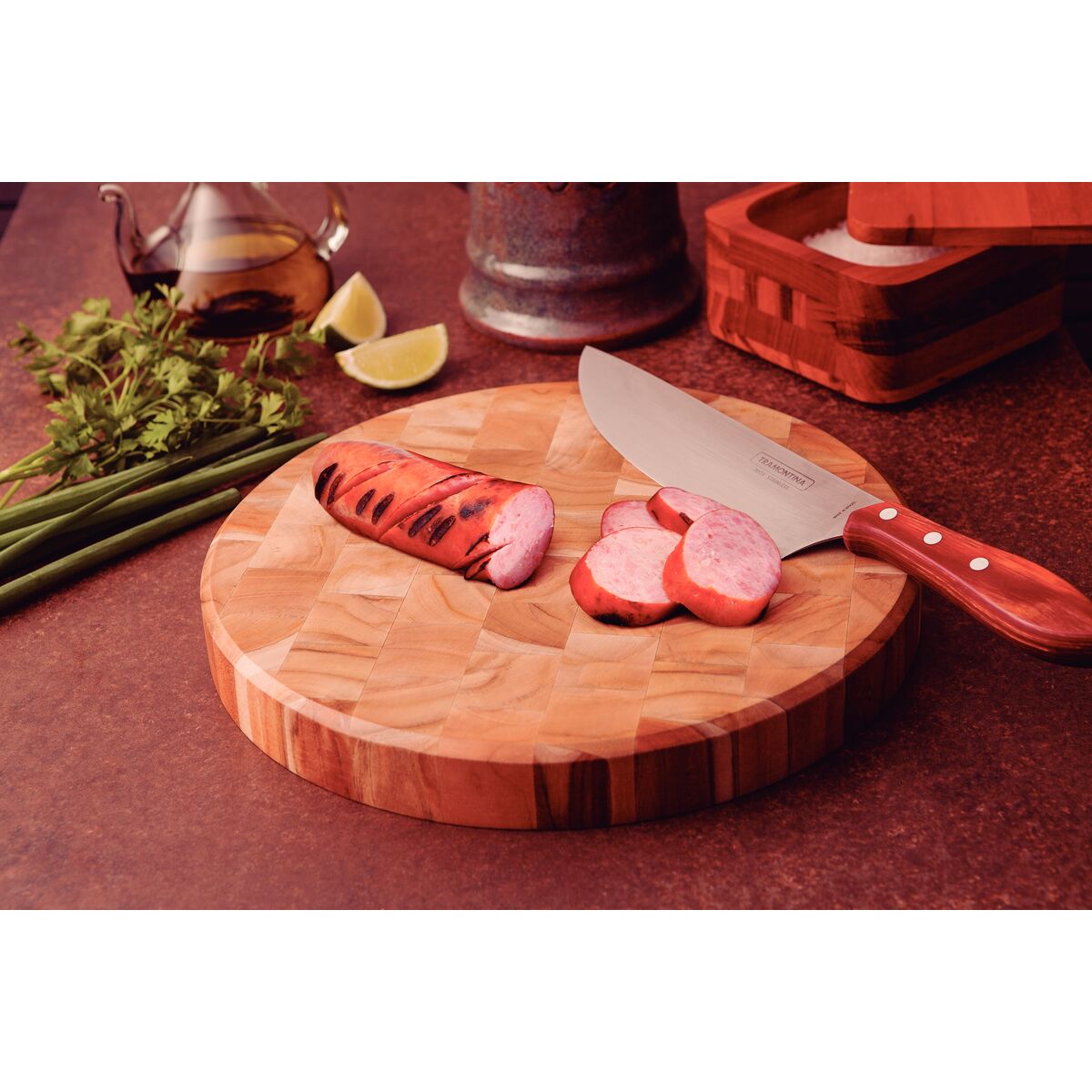 Round Barbecue Board - Inverted Teak Wood | Tramontina