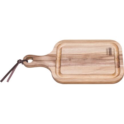 T&aacute;bua para Churrasco Tramontina Retangular com Cabo em Madeira Teca com Acabamento Natural 40 x 21 cm - SKU 13210052