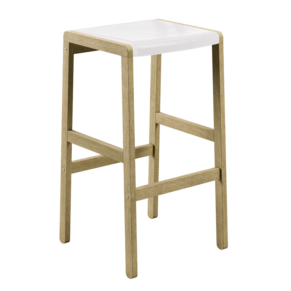 Banqueta Alta Tramontina Potenza Branca em Madeira Tauari FSC com Acabamento Natural - SKU 13721380 - 1 image number 0