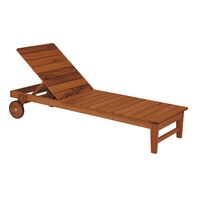 Tramontina Wood Lounger in Muiracatiara Wood with Eco Clear Finish and Casters