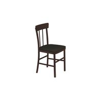 Tramontina Danúbio armless, hollow back chair in tobacco-colored Tauari wood with black upholstery
