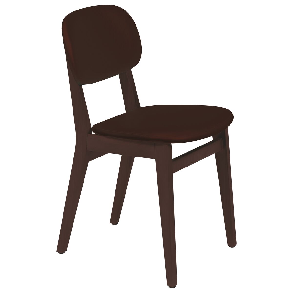 Tramontina London Armless Chair in Dark Brown-Colored Tauari Wood with Coffee Upholstery