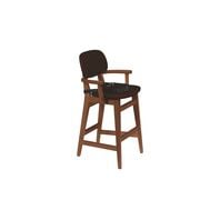 Tramontina London children's high chair in almond-colored Tauari wood with coffee upholstery