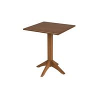 Tramontina London 60 cm square pedestal table in almond-colored Tauari wood, seats 4