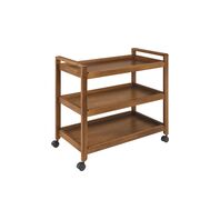 Tramontina London gourmet trolley cart with wheels in almond-colored Tauari wood