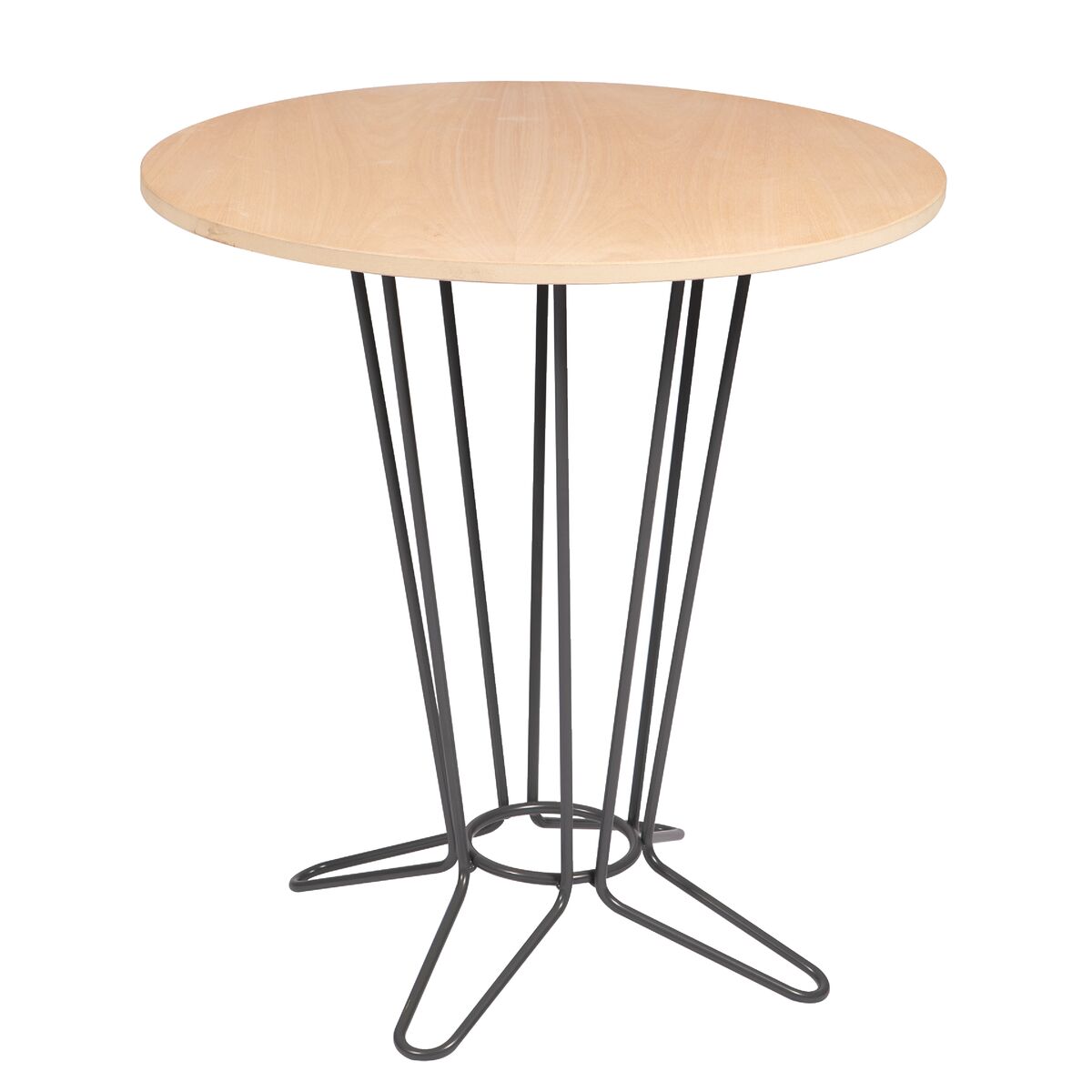 Mesa Redonda Coluna Central Tramontina Barcelona em Multilaminado Natural com Base em A&ccedil;o Acabamento Grafite 70 cm - SKU 14145075 - 1 image number 0
