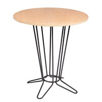 Mesa Redonda Coluna Central Tramontina Barcelona em Multilaminado Natural com Base em A&ccedil;o Acabamento Grafite 70 cm - SKU 14145075 - 1 image number 0