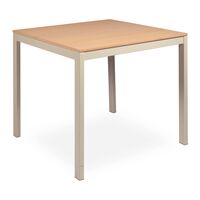 Mesa Quadrada Tramontina Barcelona em Multilaminado Natural com Pernas em A&ccedil;o Acabamento Fendi 70 cm - SKU 14147076 - 1 image number 0