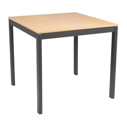 Mesa Quadrada Tramontina Barcelona em Multilaminado Natural com Pernas em Aço Acabamento Grafite 80 cm - SKU 14147085