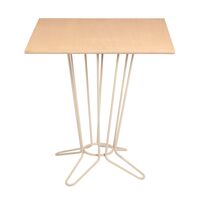 Mesa Quadrada Coluna Central Tramontina Barcelona em Multilaminado Natural com Base em A&ccedil;o Acabamento Fendi 70 cm - SKU 14148076 - 1 image number 0