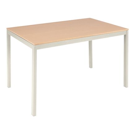 Mesa Retangular Tramontina Barcelona em Multilaminado Natural com Base em A&ccedil;o Acabamento Fendi 120x80 cm - SKU 14150086 - 1