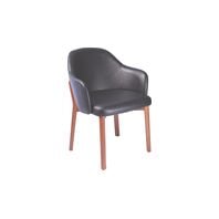 Tramontina Porto armchair with Tauari wood base, almond finish and black upholstery
