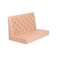 Tramontina Piazza booth cushion with tufted beige leatherette upholstery, 1.2 m