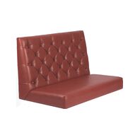 Tramontina Piazza booth cushion with tufted wine-colored leatherette upholstery, 1.2 m