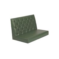 Tramontina Piazza booth cushion with tufted green leatherette upholstery, 1.2 m