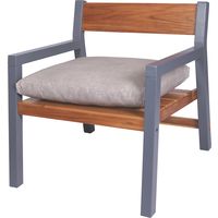 Poltrona com Estofado Tramontina Mistral em Madeira Teca e Tauari com Acabamento Envernizado Cor Cinza - SKU 14562051 - 4 image number 3