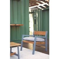 Poltrona com Estofado Tramontina Mistral em Madeira Teca e Tauari com Acabamento Envernizado Cor Cinza - SKU 14562051 - 6 image number 5