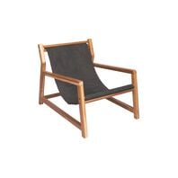 Tramontina Relax Verona Armchair in Teak Wood with Clear Varnish Finish and Acquablock Fabric