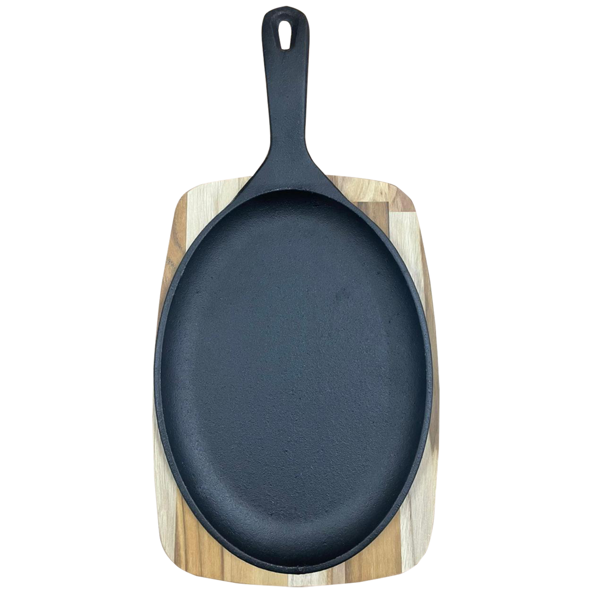 T&aacute;bua para Churrasco Tramontina Mix Grill Oval em Ferro Fundido com Base em Madeira Mista com Cabo 38,5 x 19 cm - SKU 10239638 - 2 image number 1