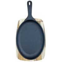 T&aacute;bua para Churrasco Tramontina Mix Grill Oval em Ferro Fundido com Base em Madeira Mista com Cabo 38,5 x 19 cm - SKU 10239638 - 2 image number 1