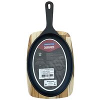 T&aacute;bua para Churrasco Tramontina Mix Grill Oval em Ferro Fundido com Base em Madeira Mista com Cabo 38,5 x 19 cm - SKU 10239638 - 5 image number 4
