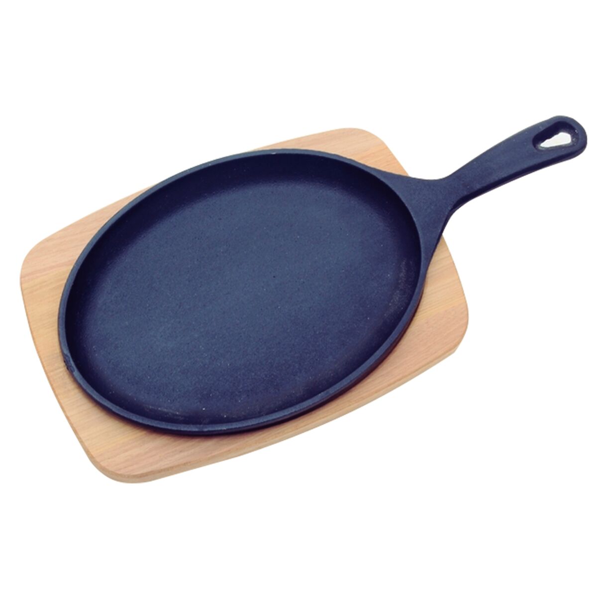 T&aacute;bua para Churrasco Tramontina Mix Grill Oval em Ferro Fundido com Base em Madeira Mista com Cabo 38,5 x 19 cm - SKU 10239638 - 1 image number 0
