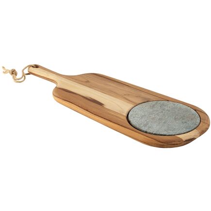 T&aacute;bua para Queijos e Frios Tramontina Provence em Teca com Cabo e Pedra Sab&atilde;o de 48x19 cm - SKU 10239735