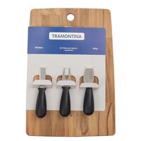 Kit T&aacute;bua e Jogo para Queijo Tramontina em madeira Teca finger com Acabamento Lixado Cor Natural - SKU 10239769 - 4 image number 3