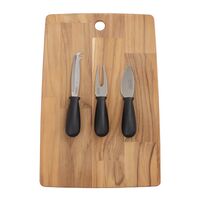 Kit T&aacute;bua e Jogo para Queijo Tramontina em madeira Teca finger com Acabamento Lixado Cor Natural - SKU 10239769 - 1 image number 0