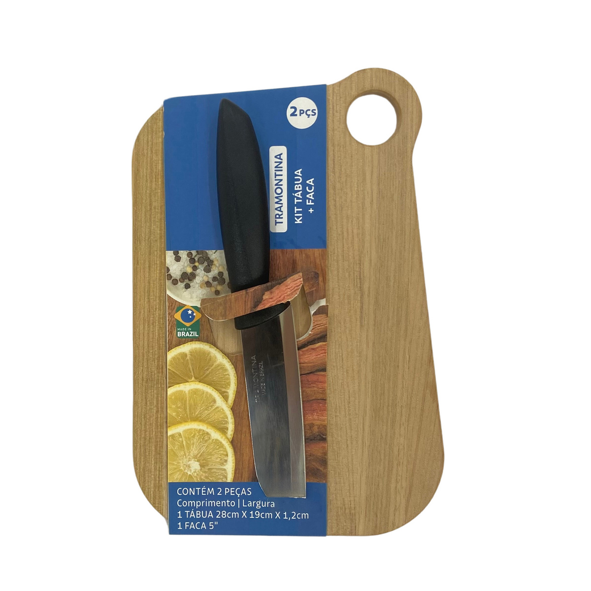 Kit Tábua e Faca Santoku Tramontina 2 Peças