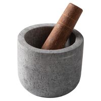Pil&atilde;o Mortar Tramontina Organic em Madeira Cumaru e Pedra Sab&atilde;o 11,5 cm Cor Cinza - SKU 13012450 - 1 image number 0