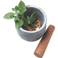 Pil&atilde;o Mortar Tramontina Organic em Madeira Cumaru e Pedra Sab&atilde;o 11,5 cm Cor Cinza - SKU 13012450 - 4 image number 3