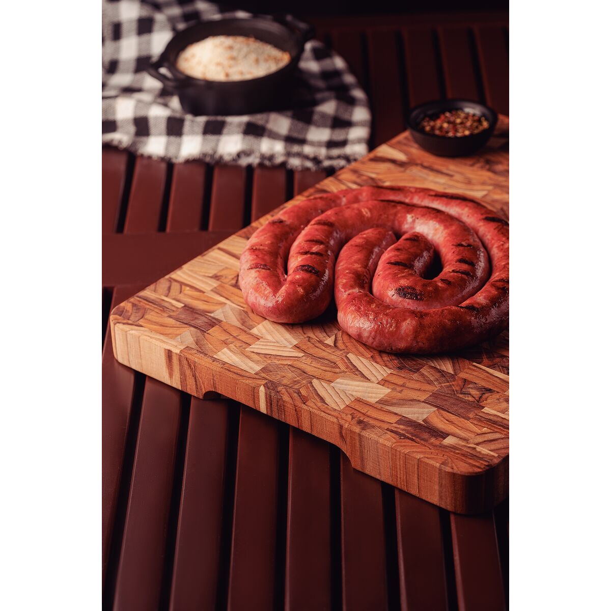 T&aacute;bua Cubus Tramontina Churrasco em Madeira Teca com Empunhadura 40 x 30 cm Cor Natural - SKU 13093351 - 5 image number 4